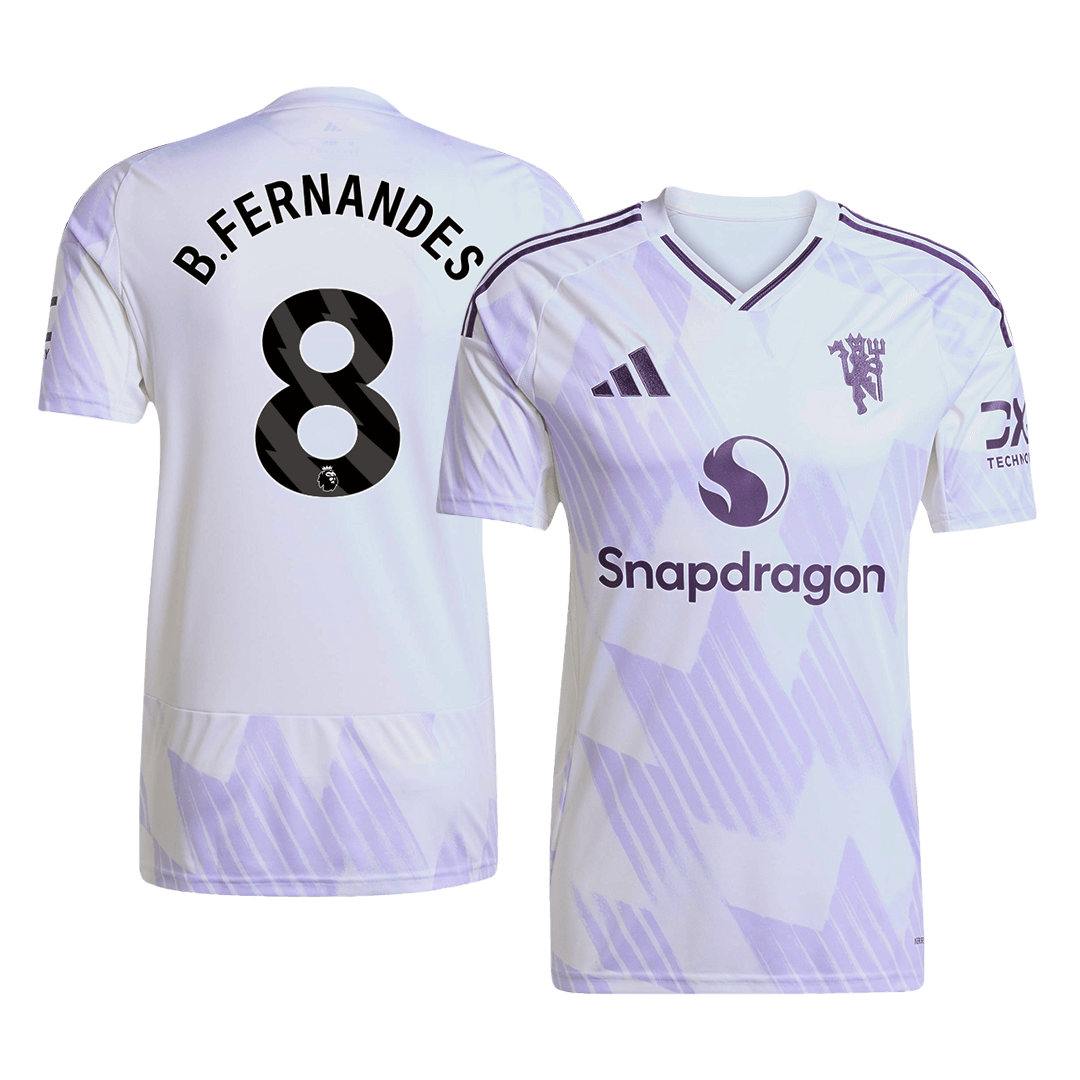 B.FERNANDES #8 Manchester United Mens Away Soccer Jersey 2025/26 White
