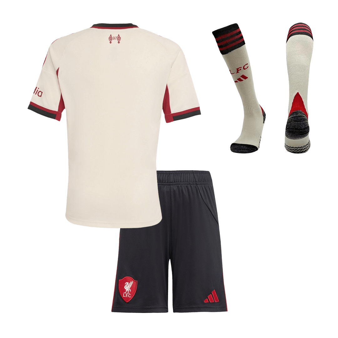 Liverpool Kids Away Soccer Full Set 2025/26 White