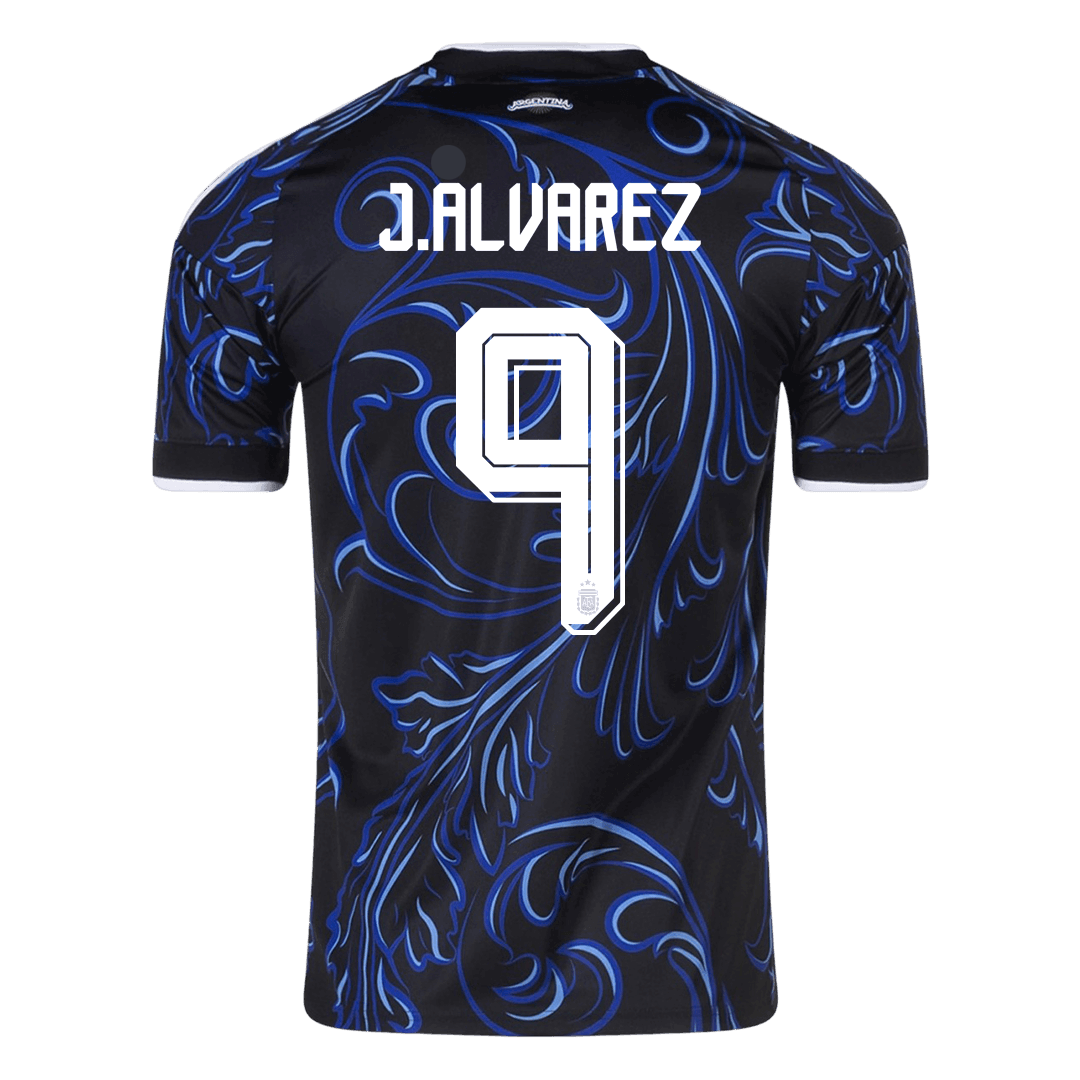 J. ALVAREZ #9 Argentina Mens Away Soccer Jersey World Cup 2026 Black