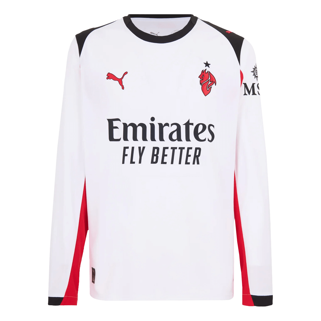 AC Milan Mens Away Long Sleeve Soccer Jersey 2025/26 White