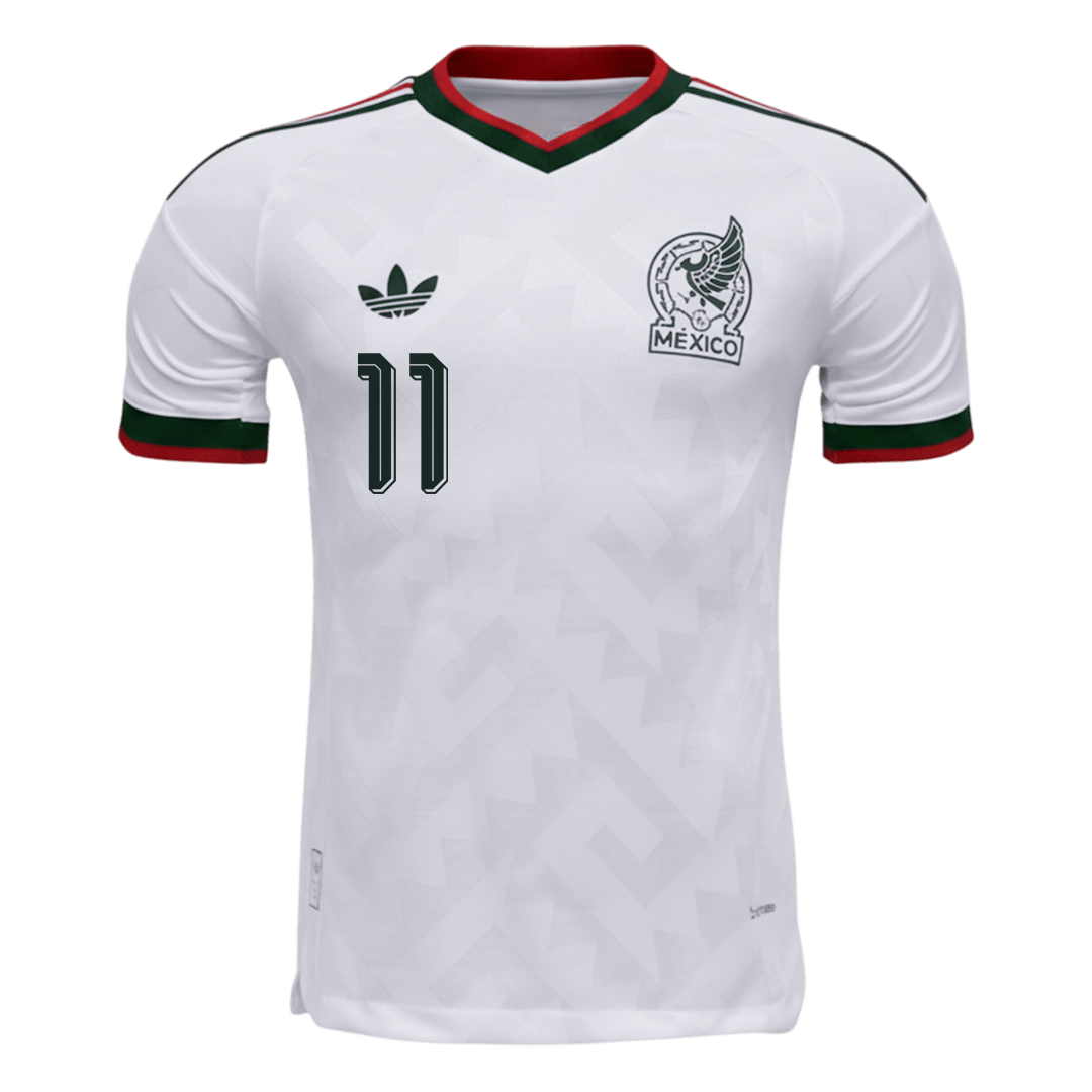 S.GIMENEZ #11 Mexico Mens Away Soccer Jersey World Cup 2026 White - Player Version