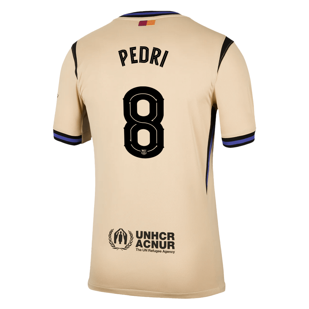 PEDRI #8 Barcelona Mens Away Soccer Jersey UCL 2025/26 Yellow