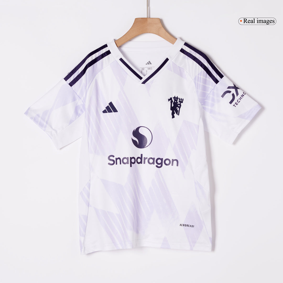 Manchester United Kids Away Soccer Kit 2025/26 White