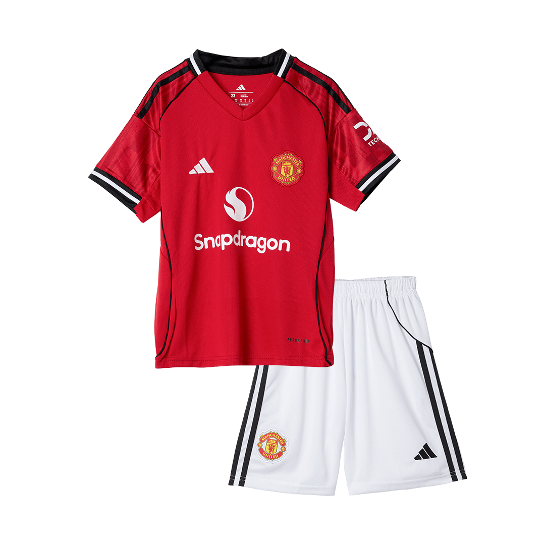Manchester United Kids Home Soccer Kit 2025/26 Red