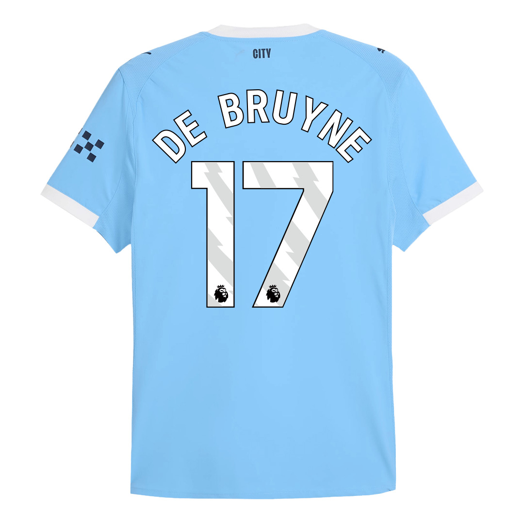 DE BRUYNE #17 Manchester City Mens Home Soccer Jersey 2025/26 Blue - Player Version