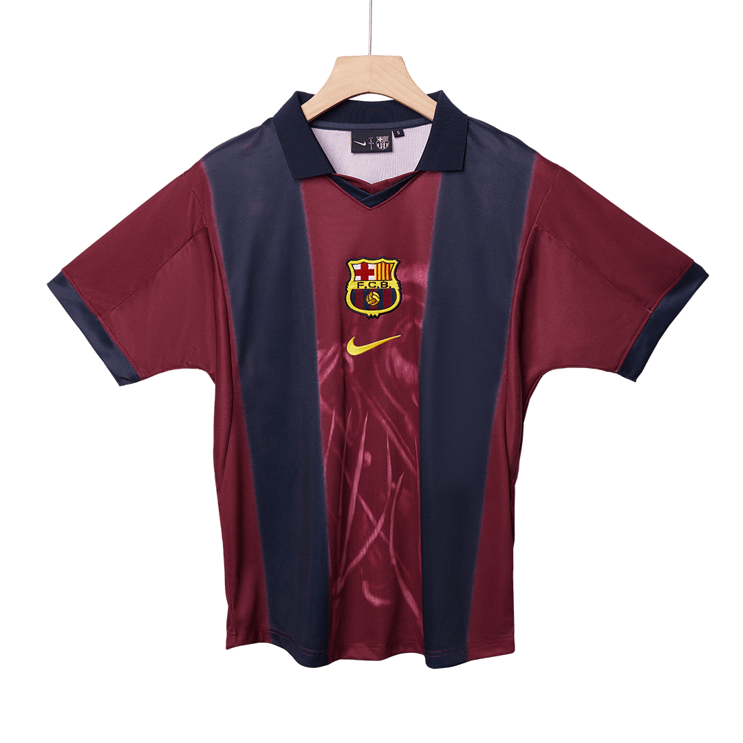 Retro Barcelona Mens Home Soccer Jersey 2000/01 Red&Blue