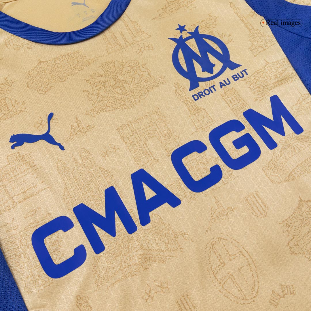 Marseille Mens Fourth Away Soccer Jersey 2025/26 Yellow - Player Version