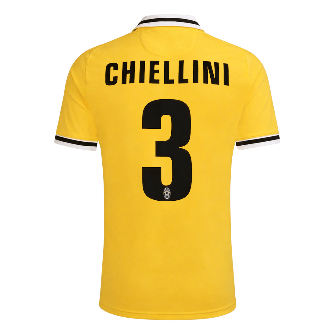 Retro CHIELLINI #3 Juventus Mens Away Soccer Jersey 2013/14 Yellow