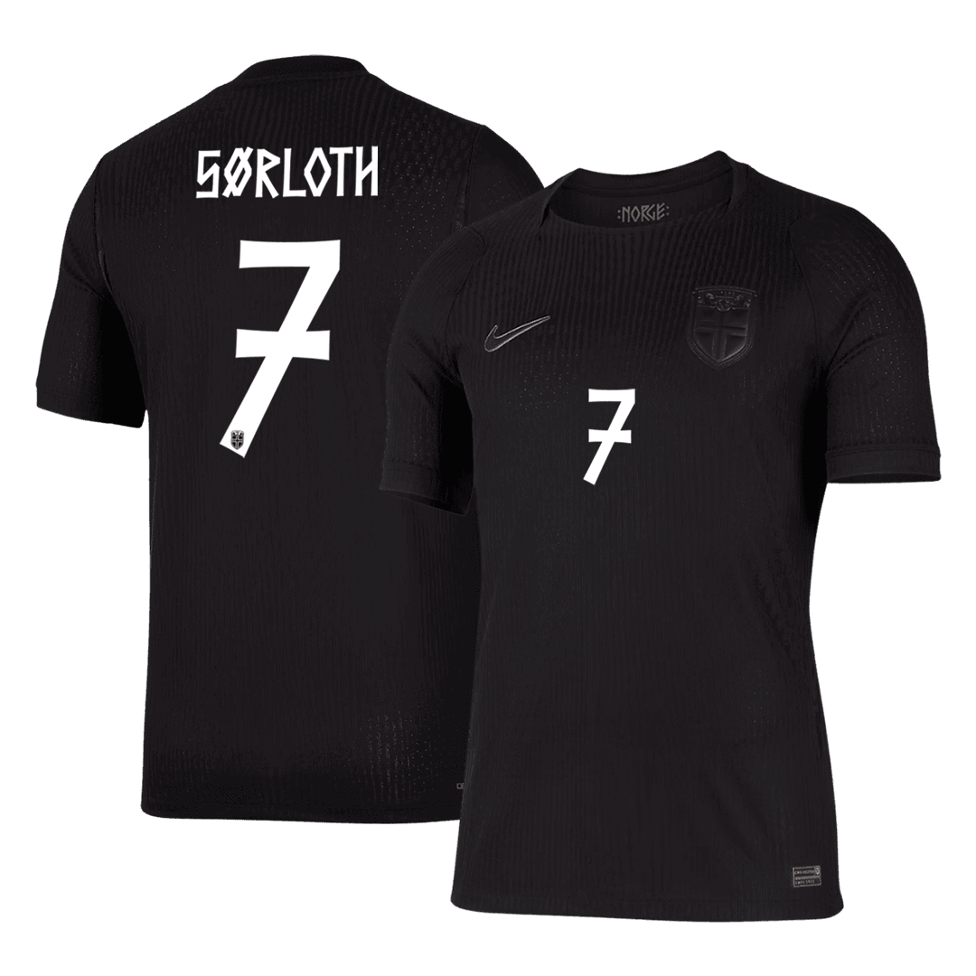 SØRLOTH #7 Norway Mens Away Soccer Jersey World Cup 2026 Black - Player Version