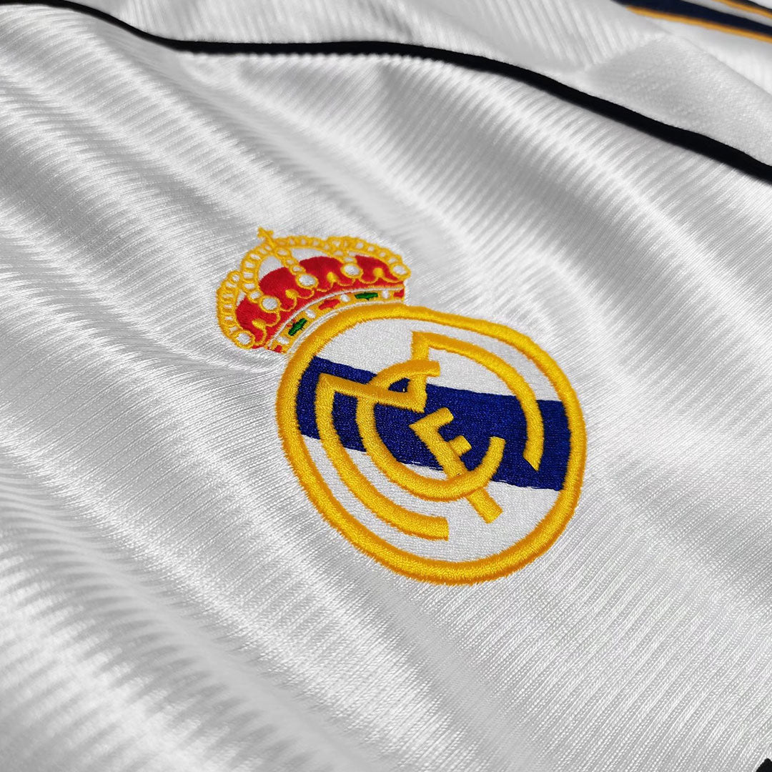 Retro RAUL #7 Real Madrid Mens Home Soccer Jersey 1999/00 White