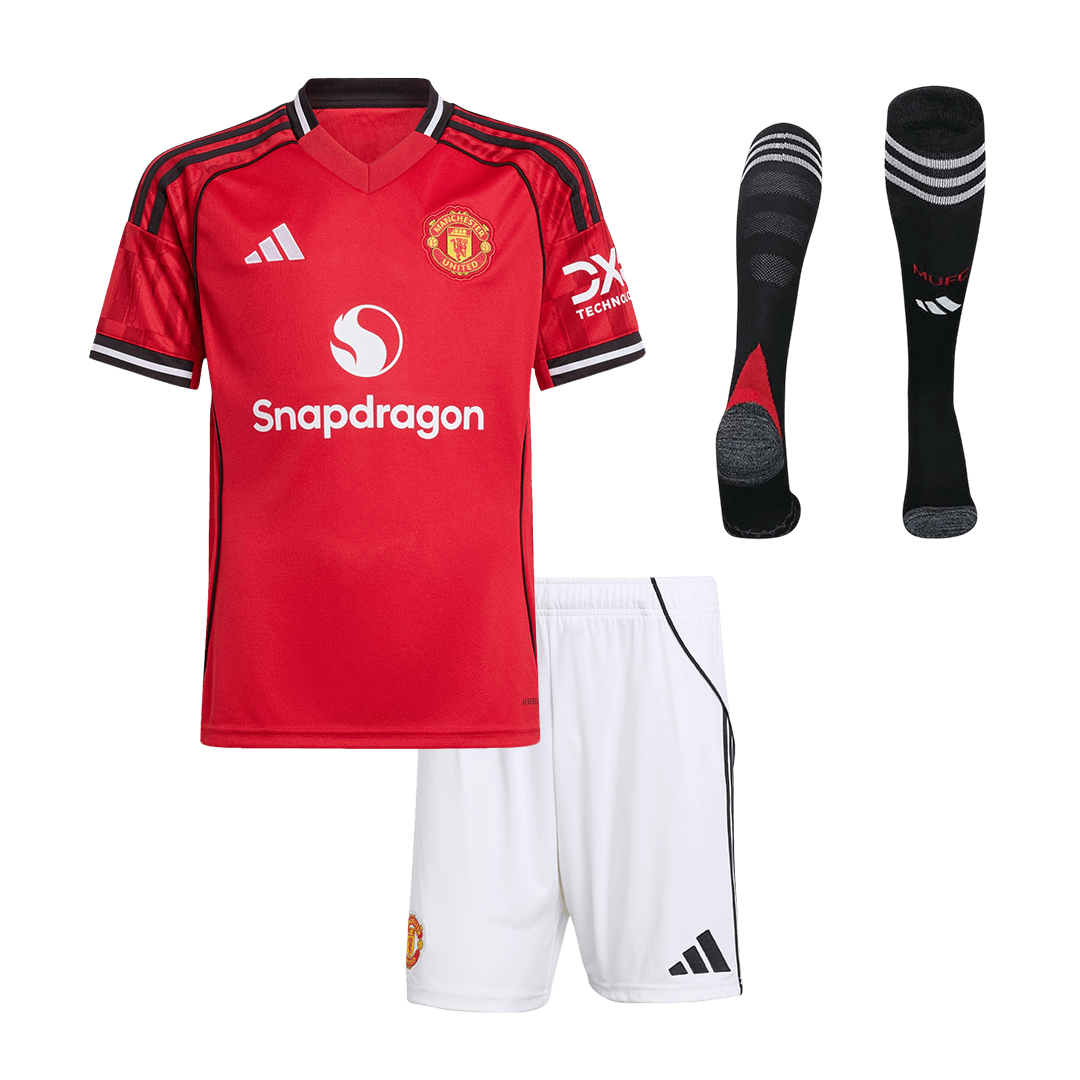 Manchester United Kids Home Soccer Full Set 2025/26 Red