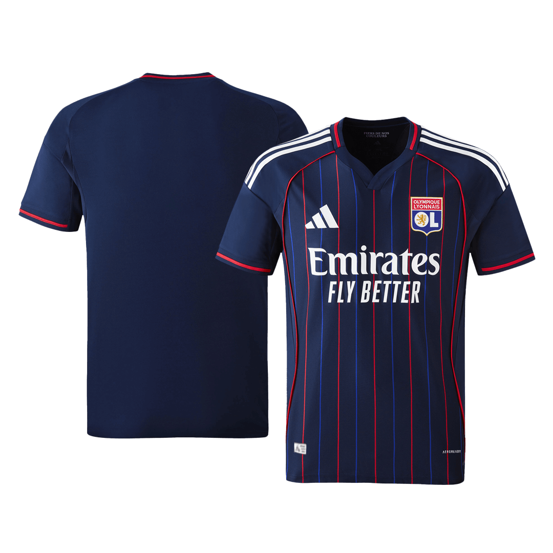 Olympique Lyonnais Mens Away Soccer Jersey 2025/26 Navy - Player Version