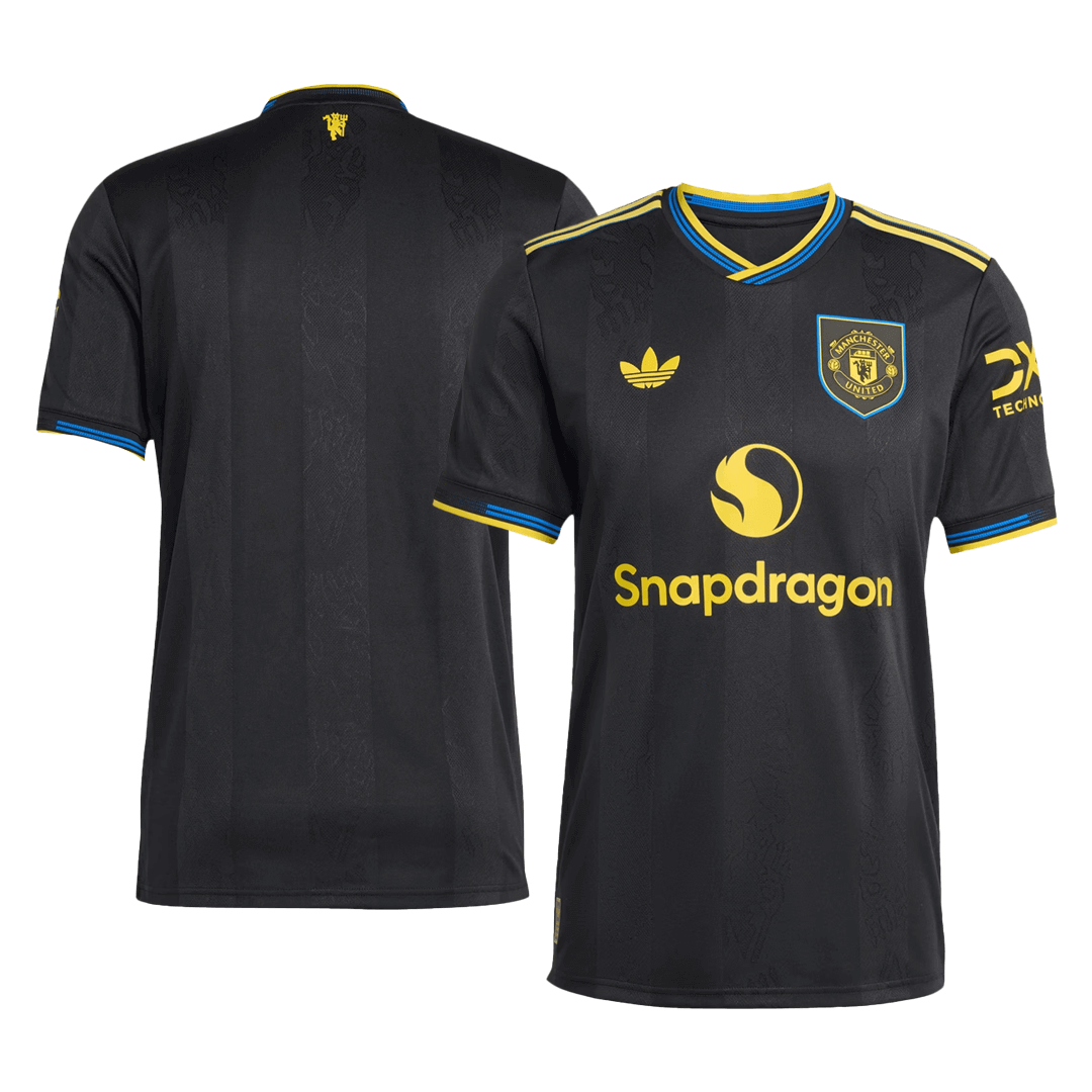 Manchester United Mens Third Away Soccer Jersey 2025/26 Black - Player Version