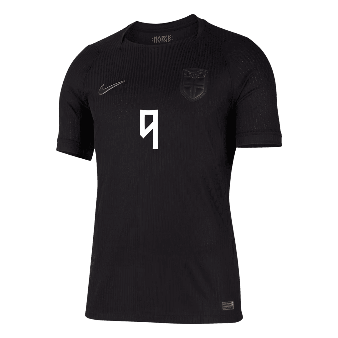 BRAUT HAALAND #9 Norway Mens Away Soccer Jersey World Cup 2026 Black - Player Version