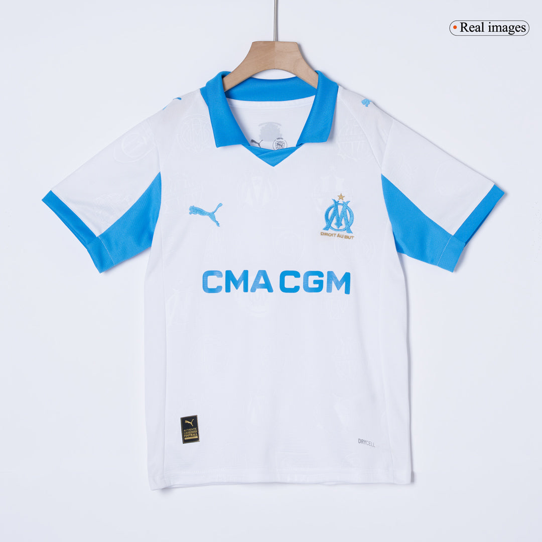 Marseille Kids Home Soccer Kit 2025/26 White
