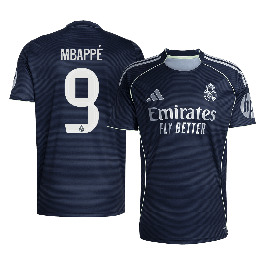 MBAPPÉ #9 Real Madrid Mens Away Soccer Jersey 2025/26 Navy [PREMIUM]