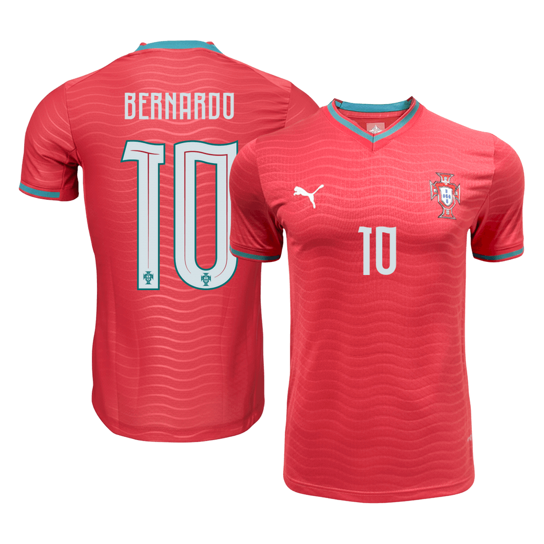BERNARDO #10 Portugal Mens Home Soccer Jersey World Cup 2026 Red - Player Version