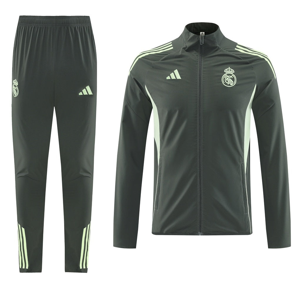 Real Madrid Mens Training Tracksuit Kit 2025/26 Green