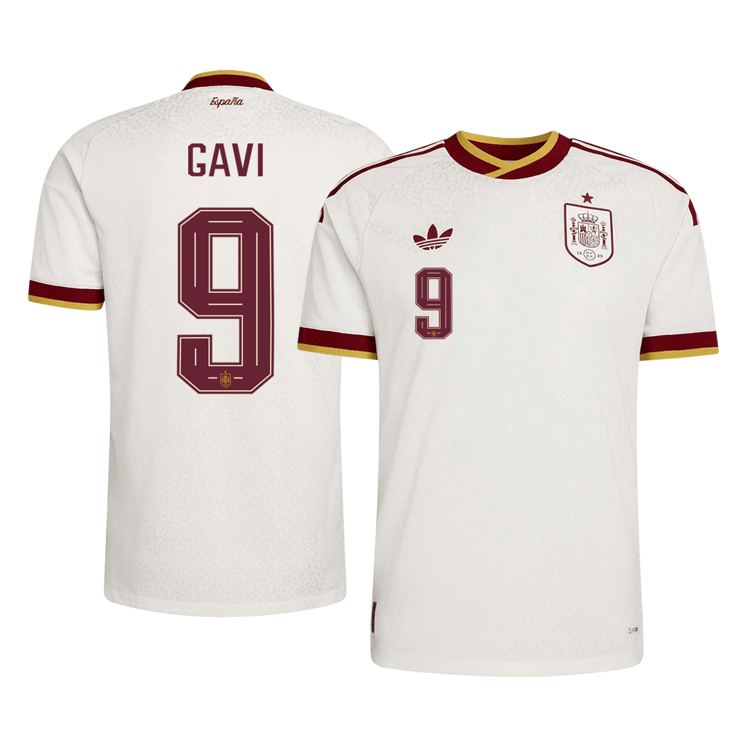 GAVI #9 Spain Mens Away Soccer Jersey World Cup 2026 White - Player Version