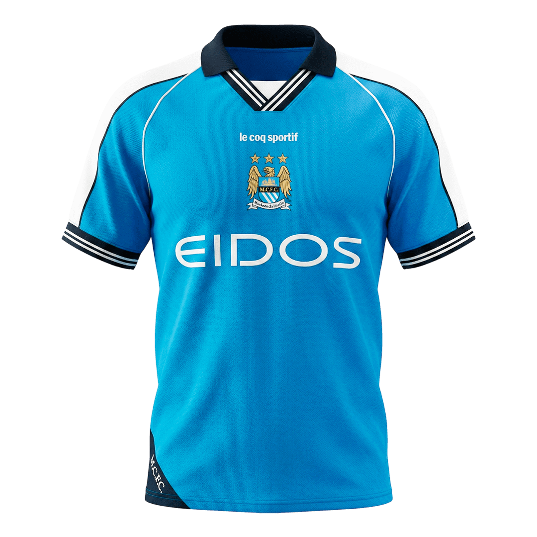 Retro Manchester City Mens Home Soccer Jersey 1999/01 Blue