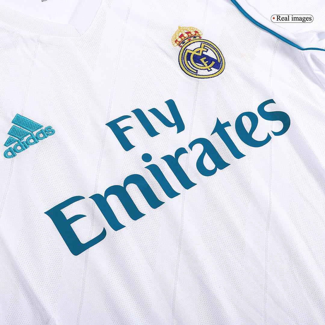 Retro BENZEMA #9 Real Madrid Mens Home Soccer Jersey 2017/18 White