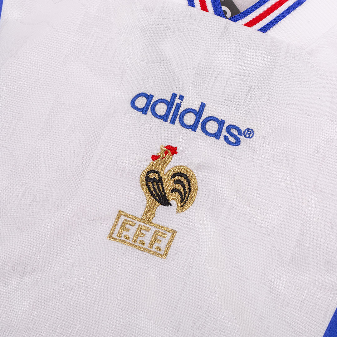 Retro France Mens Away Soccer Jersey 1996 White