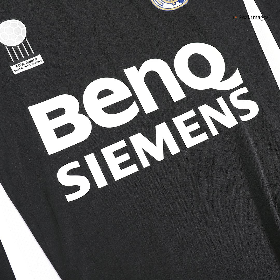 Retro BECKHAM #23 Real Madrid Mens Away Long Sleeve Soccer Jersey 2006/07 Black