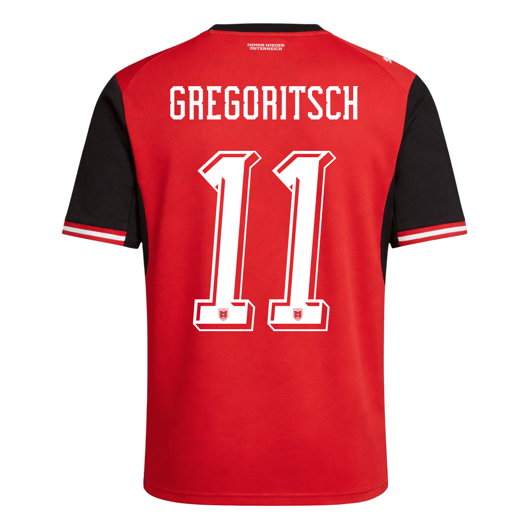 GREGORITSCH #11 Austria Mens Home Soccer Jersey World Cup 2026 Red