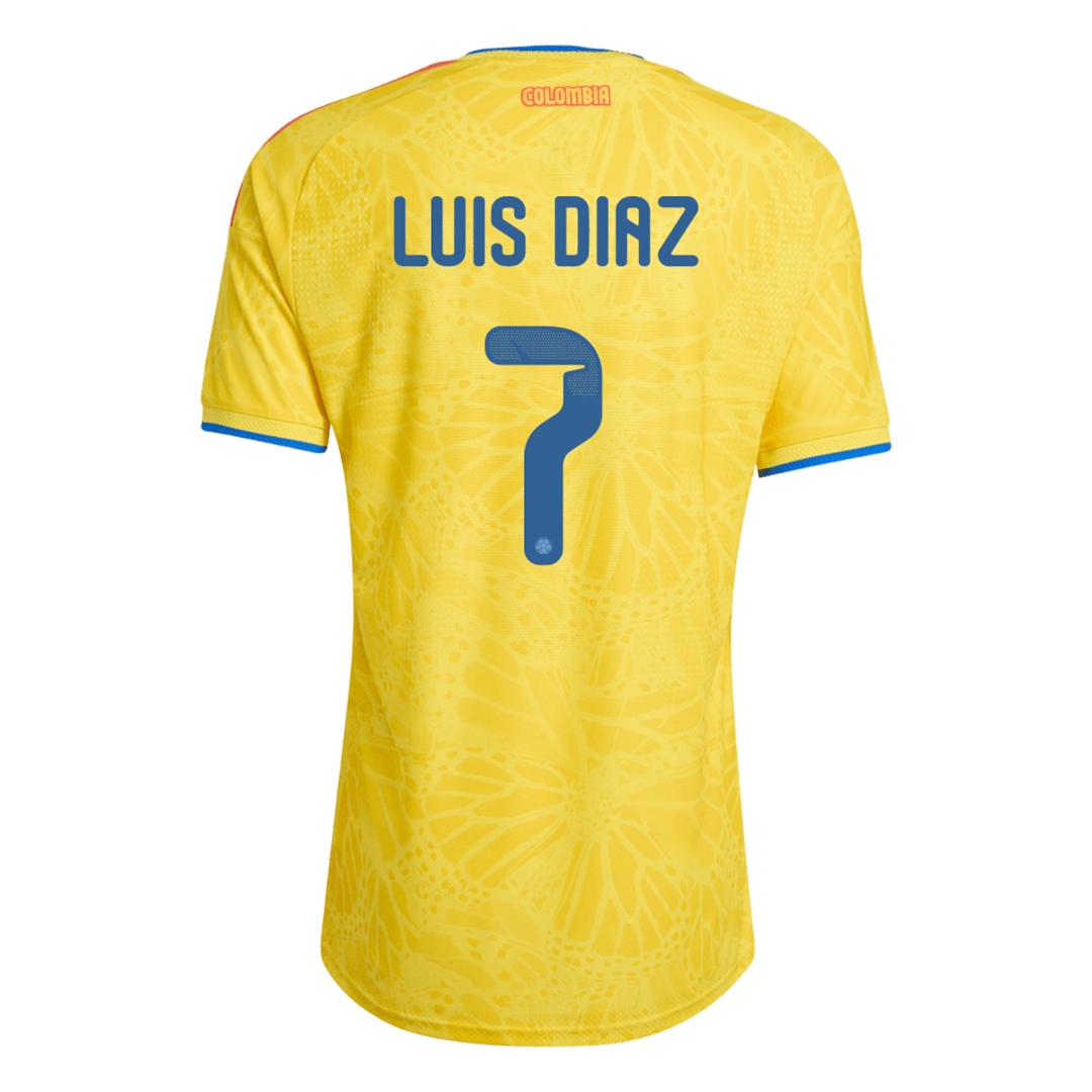 LUIS DíAZ #7 Colombia Mens Home Soccer Jersey World Cup 2026 Yellow - Player Version