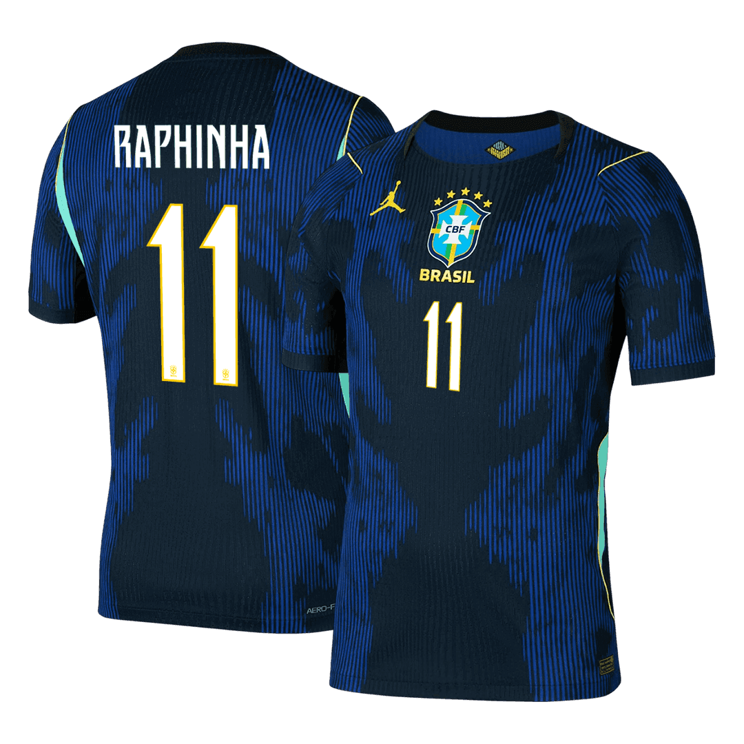 RAPHINHA #11 Brazil Mens Away Soccer Jersey World Cup 2026 Navy - Player Version