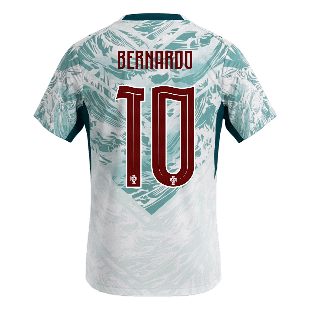 BERNARDO #10 Portugal Mens Away Soccer Jersey World Cup 2026 White&Green