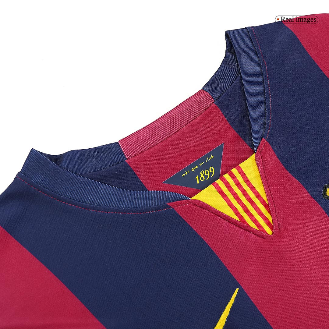 Retro MESSI #10 Barcelona Mens Home Soccer Jersey 2014/15