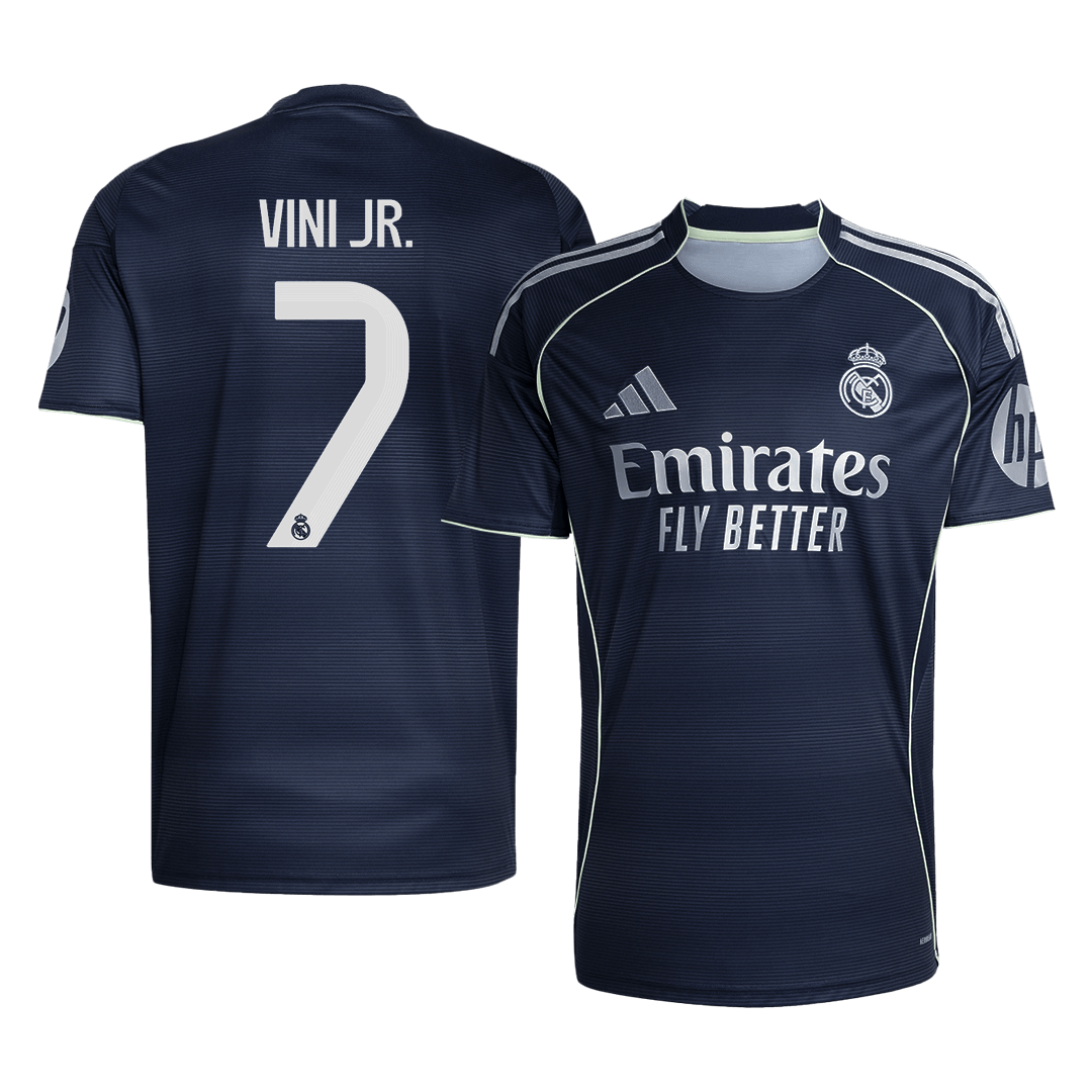 VINI JR. #7 Real Madrid Mens Away Soccer Jersey 2025/26 Navy [PREMIUM]