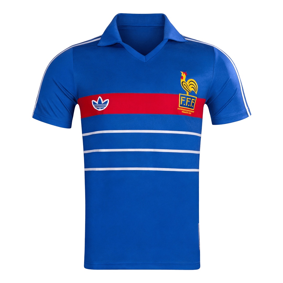 Retro France Mens Home Soccer Jersey 1984 Blue