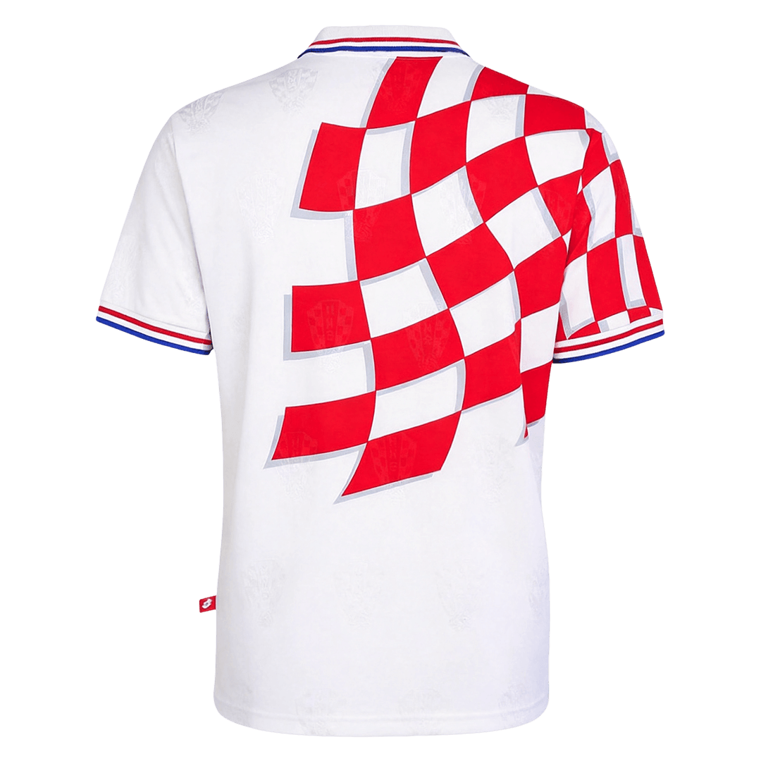 Retro Croatia Mens Home Soccer Jersey World Cup 1998 White&Red