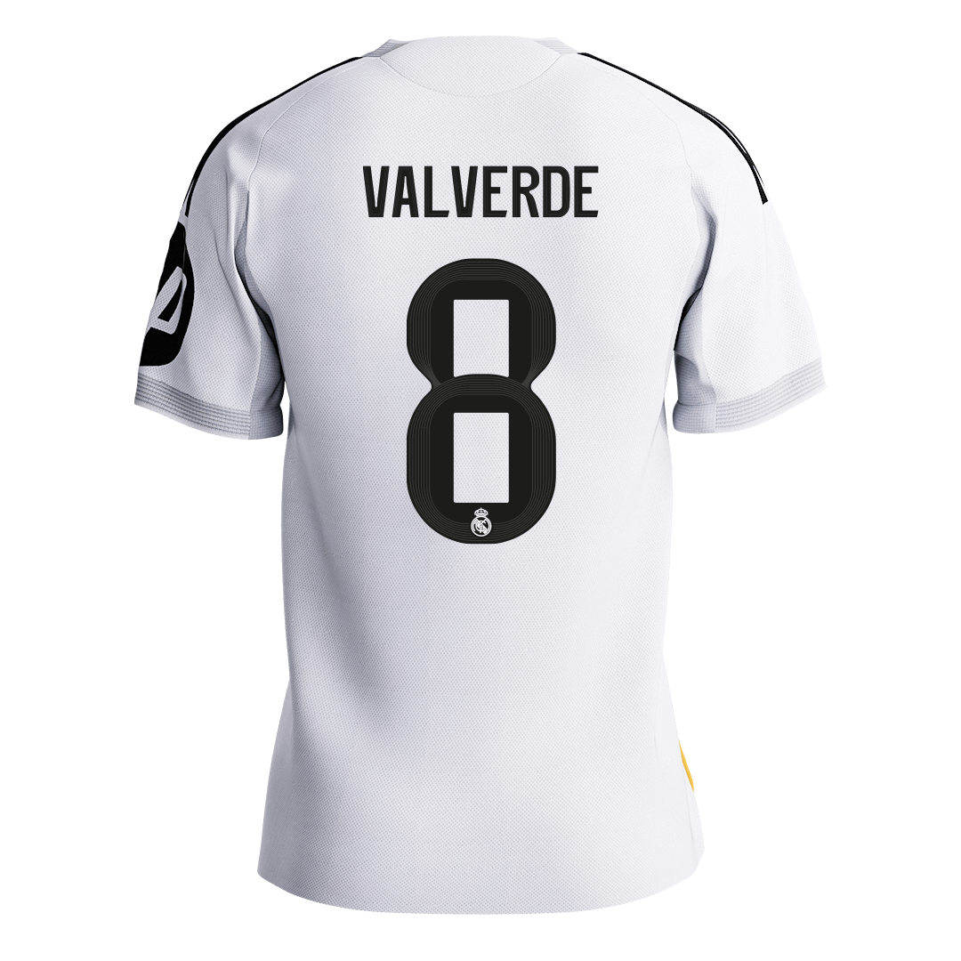 VALVERDE #8 Real Madrid Mens Home Soccer Jersey 2025/26 White - Player Version [PREMIUM]