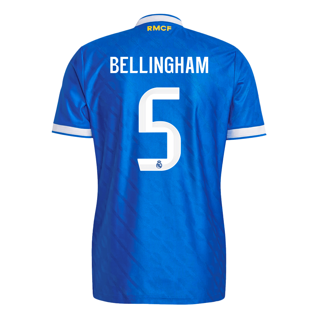 BELLINGHAM #5 Real Madrid Mens Third Away Soccer Jersey 2025/26 Blue - Player Version