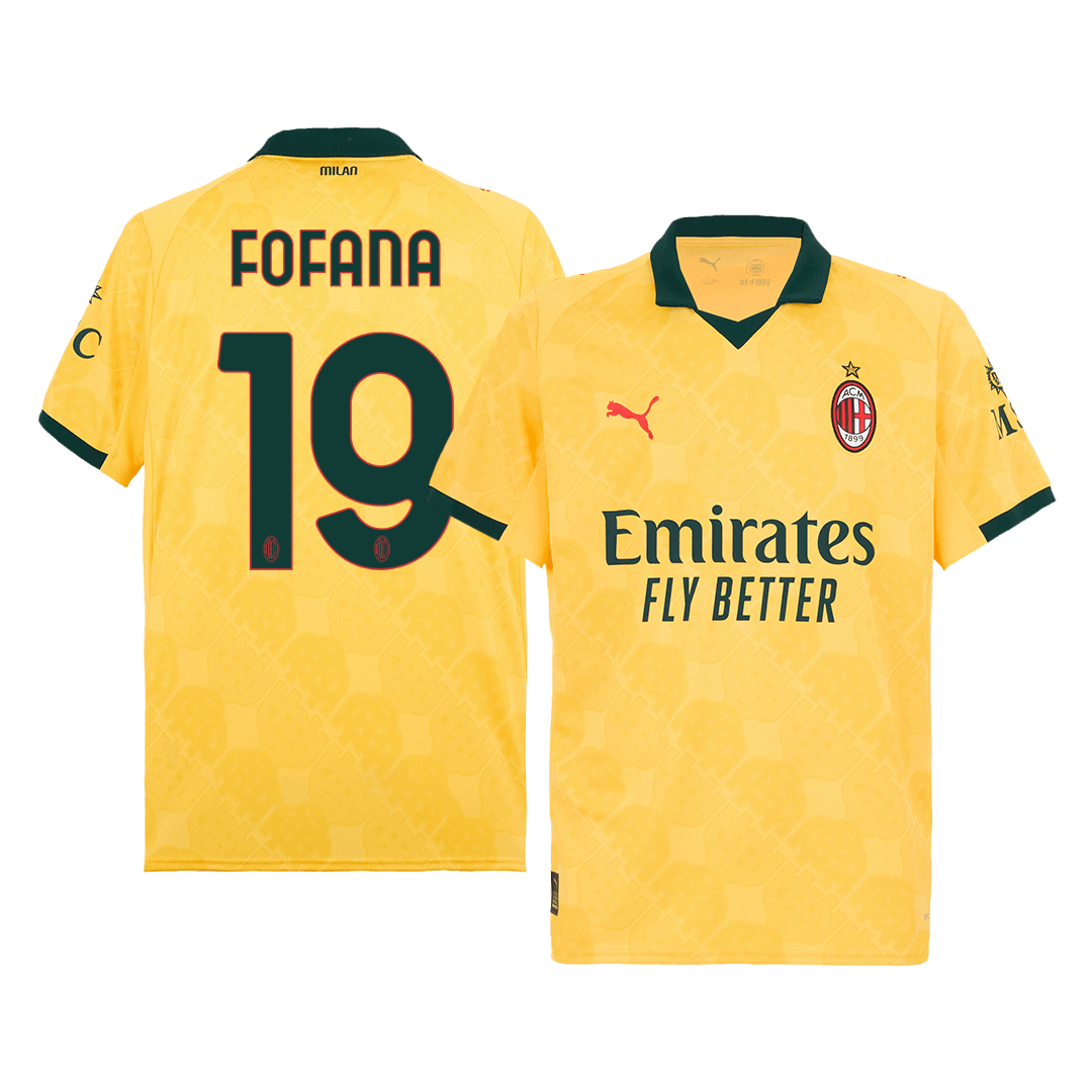 FOFANA #19 AC Milan Mens Third Away Soccer Jersey 2025/26 Yellow