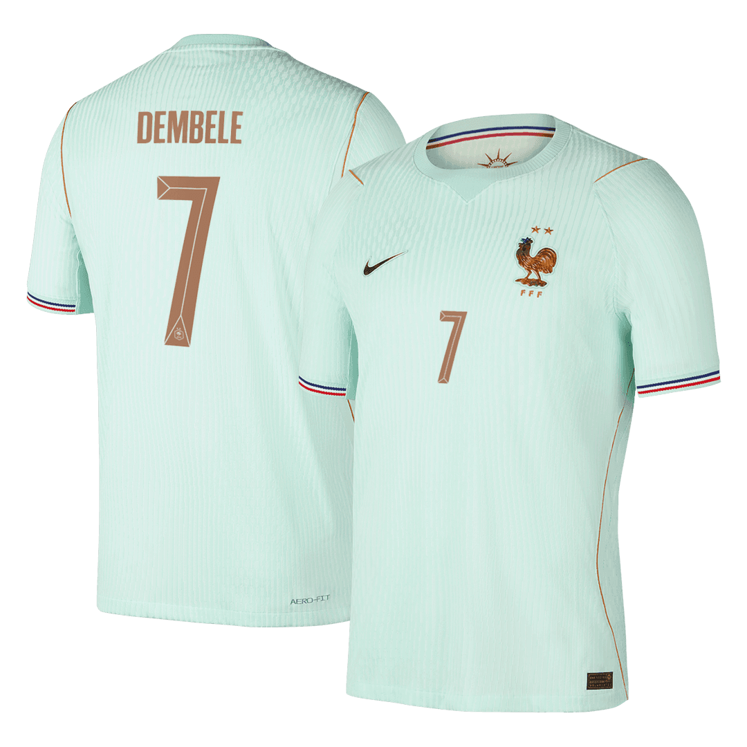 DEMBELE #7 France Mens Away Soccer Jersey World Cup 2026 Green - Player Version