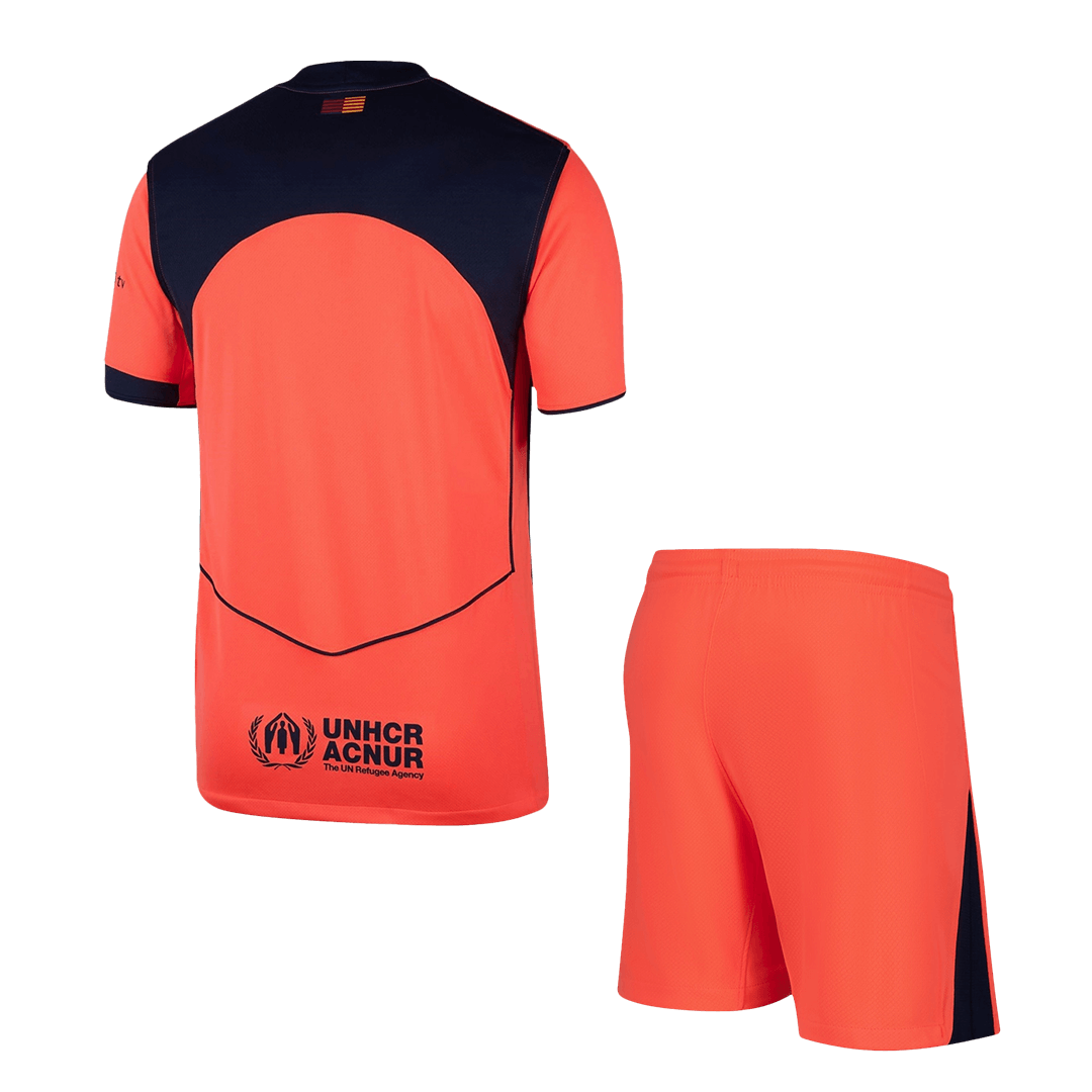 Barcelona Mens Third Away Soccer Kit 2025/26 Orange