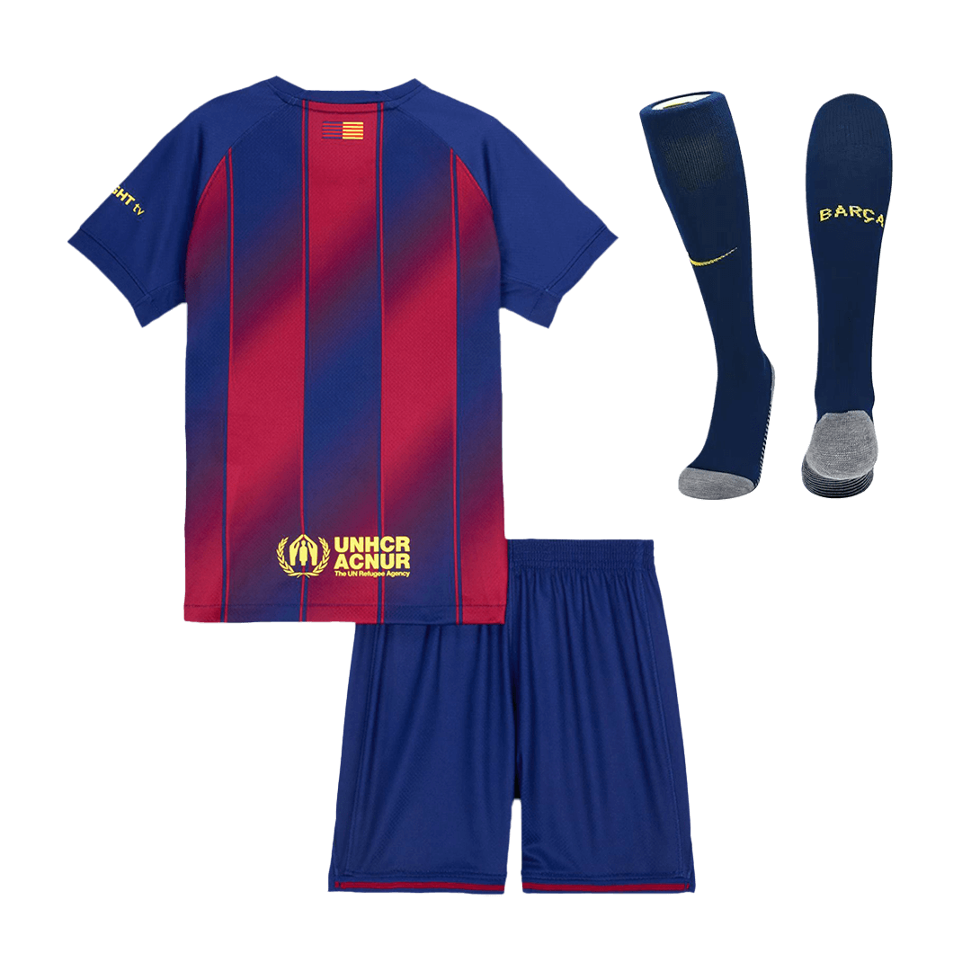 Barcelona Kids Home Soccer Full Set 2025/26 Red&Blue [PREMIUM]