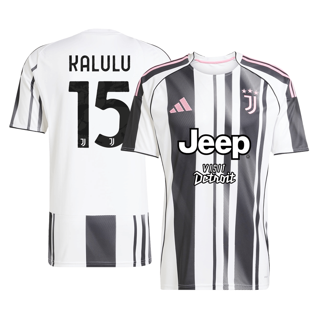 KALULU #15 Juventus Mens Home Soccer Jersey 2025/26 Black&White