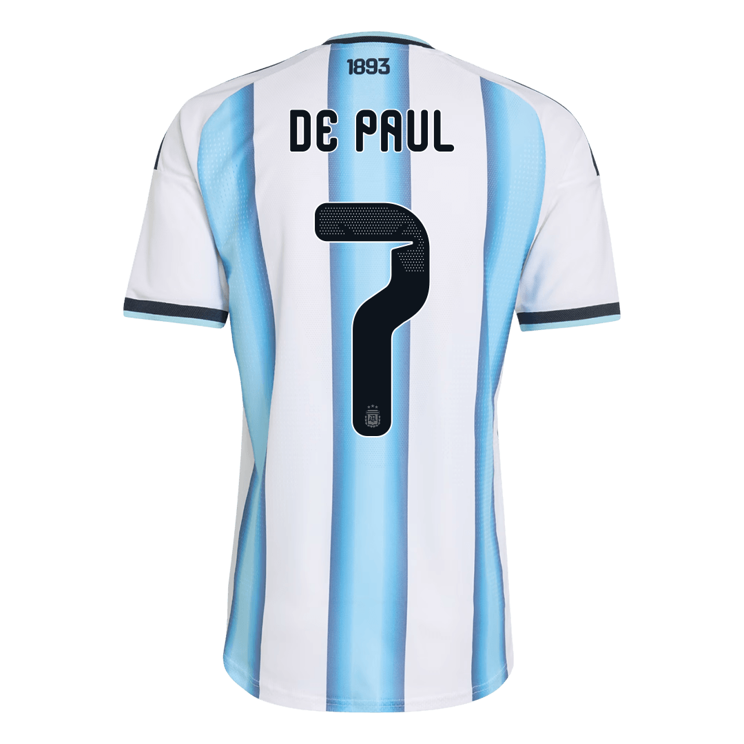 DE PAUL #7 Argentina Mens Home Soccer Jersey World Cup 2026 Blue&White - Player Version