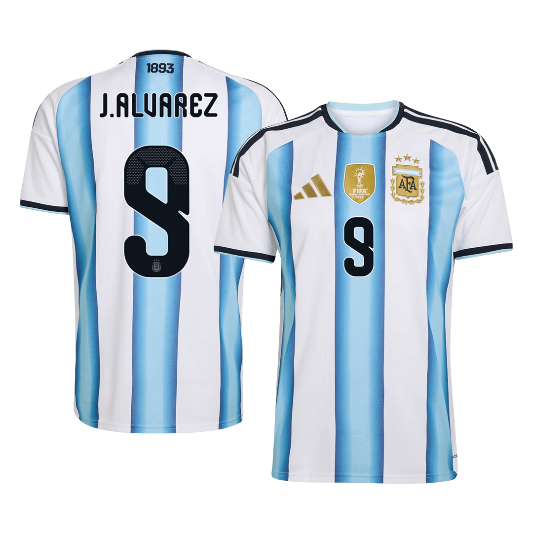J. ALVAREZ #9 Argentina Mens Home Soccer Jersey World Cup 2026 Blue&White [PREMIUM]