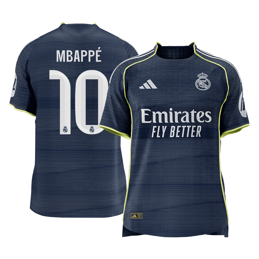 MBAPPÉ #10 Real Madrid Mens Away Soccer Jersey 2025/26 Navy - Player Version [PREMIUM]
