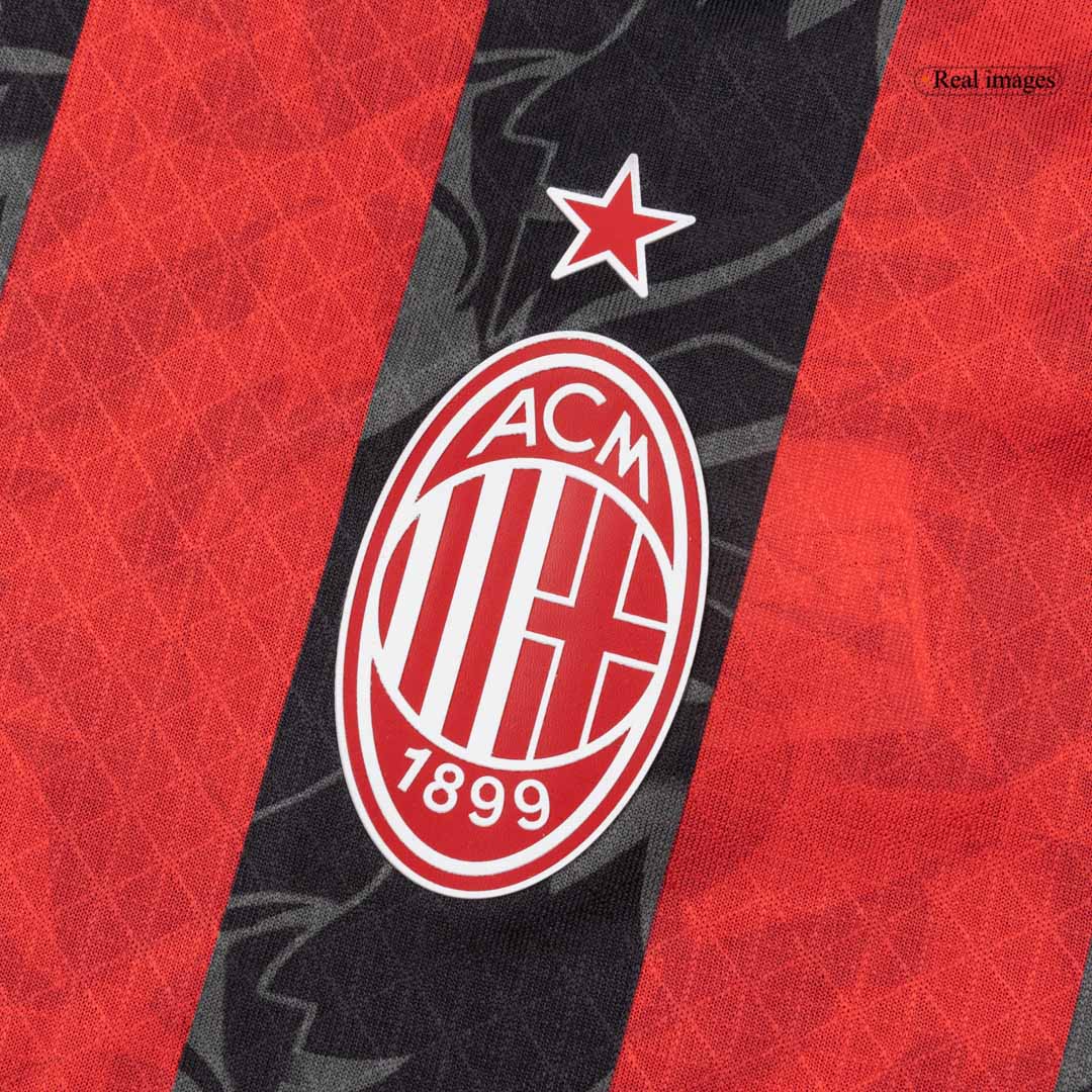 AC Milan Mens Home Soccer Jersey 2025/26 Red&Black - Player Version