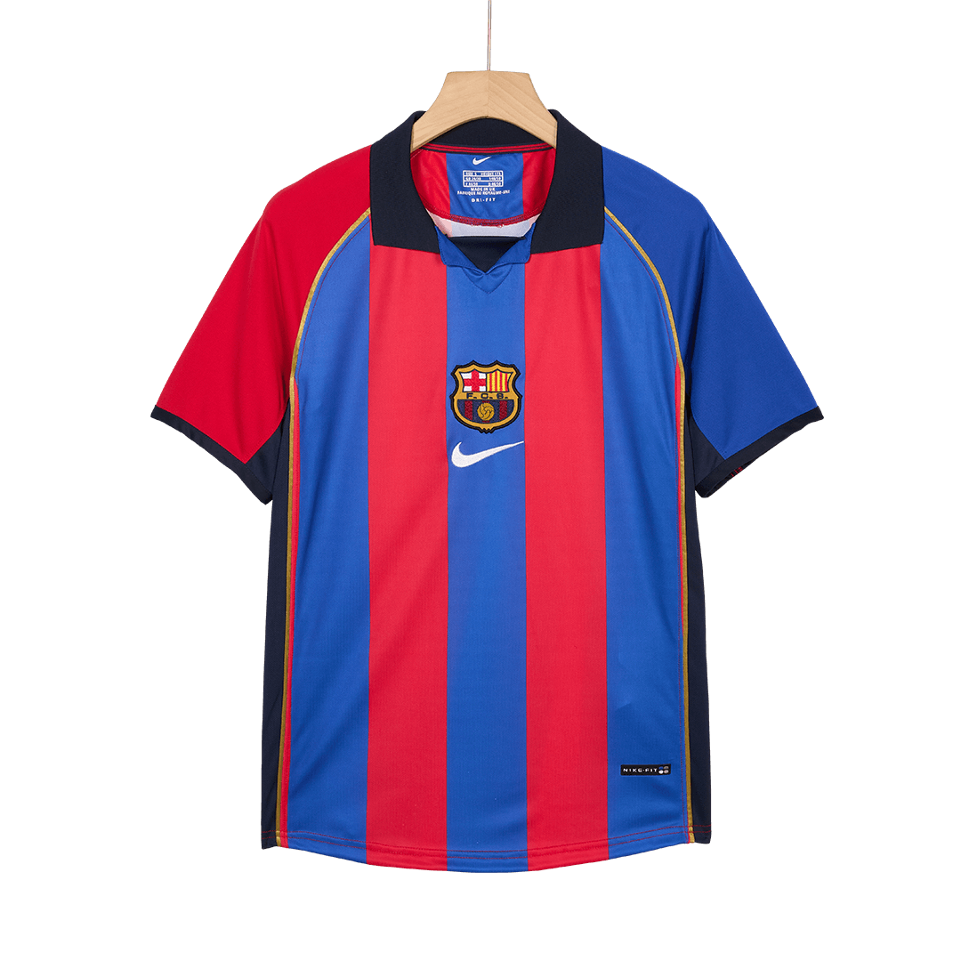 Retro Barcelona Mens Home Soccer Jersey 2001/02 Red&Blue