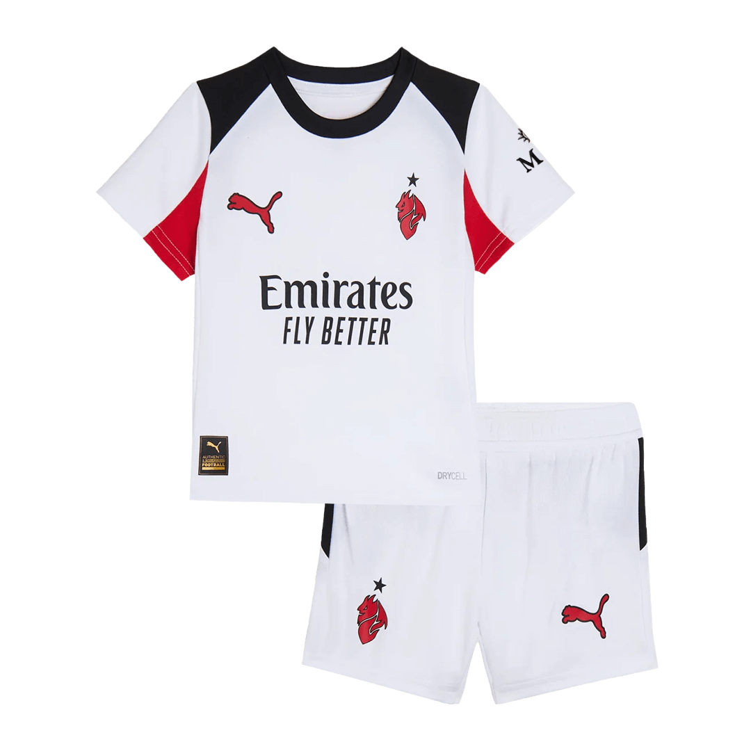 AC Milan Kids Away Soccer Kit 2025/26 White