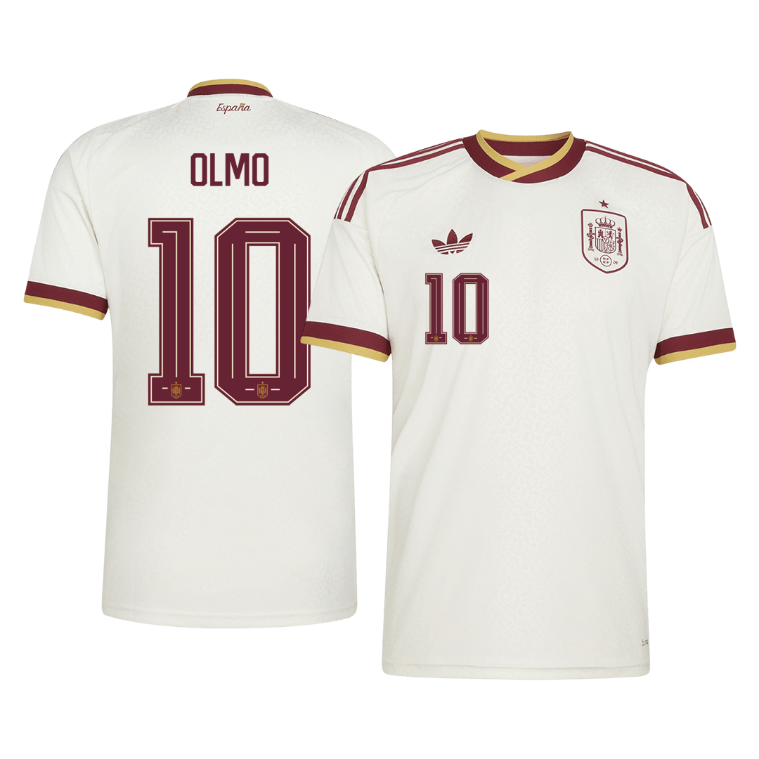 OLMO #10 Spain Mens Away Soccer Jersey World Cup 2026 White