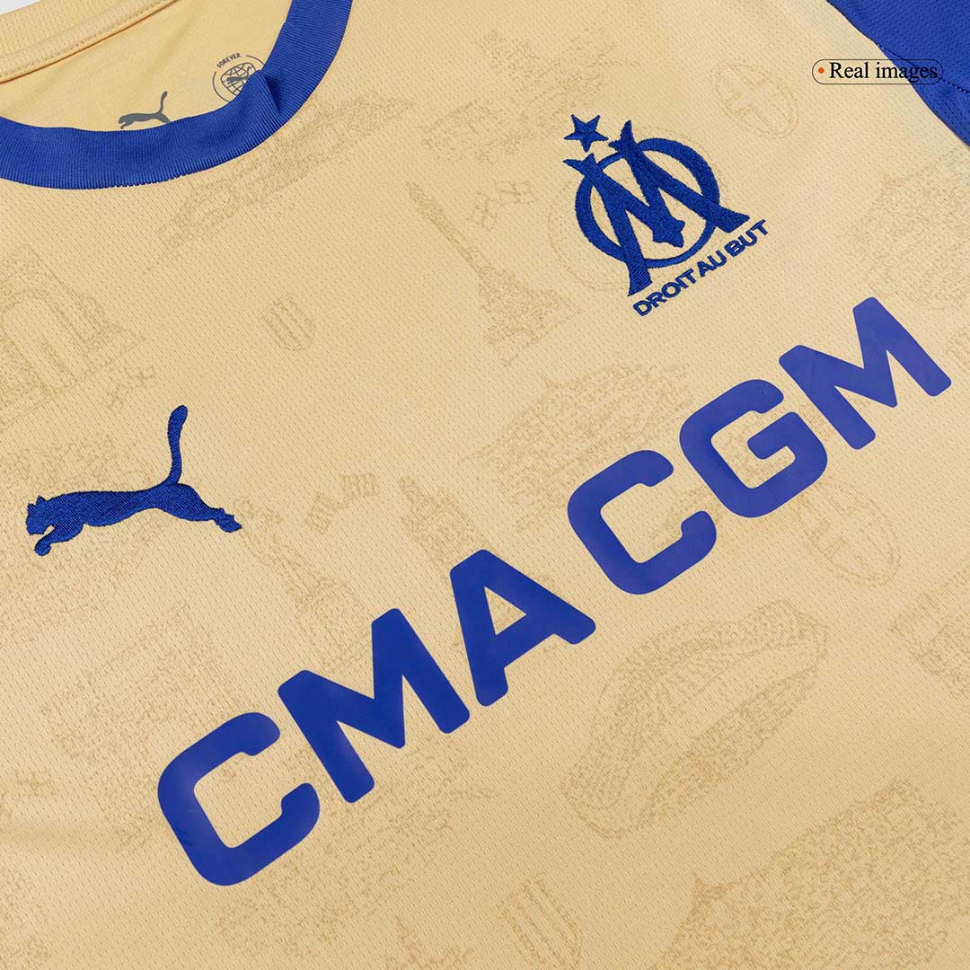 Marseille Mens Fourth Away Soccer Jersey 2025/26 Yellow